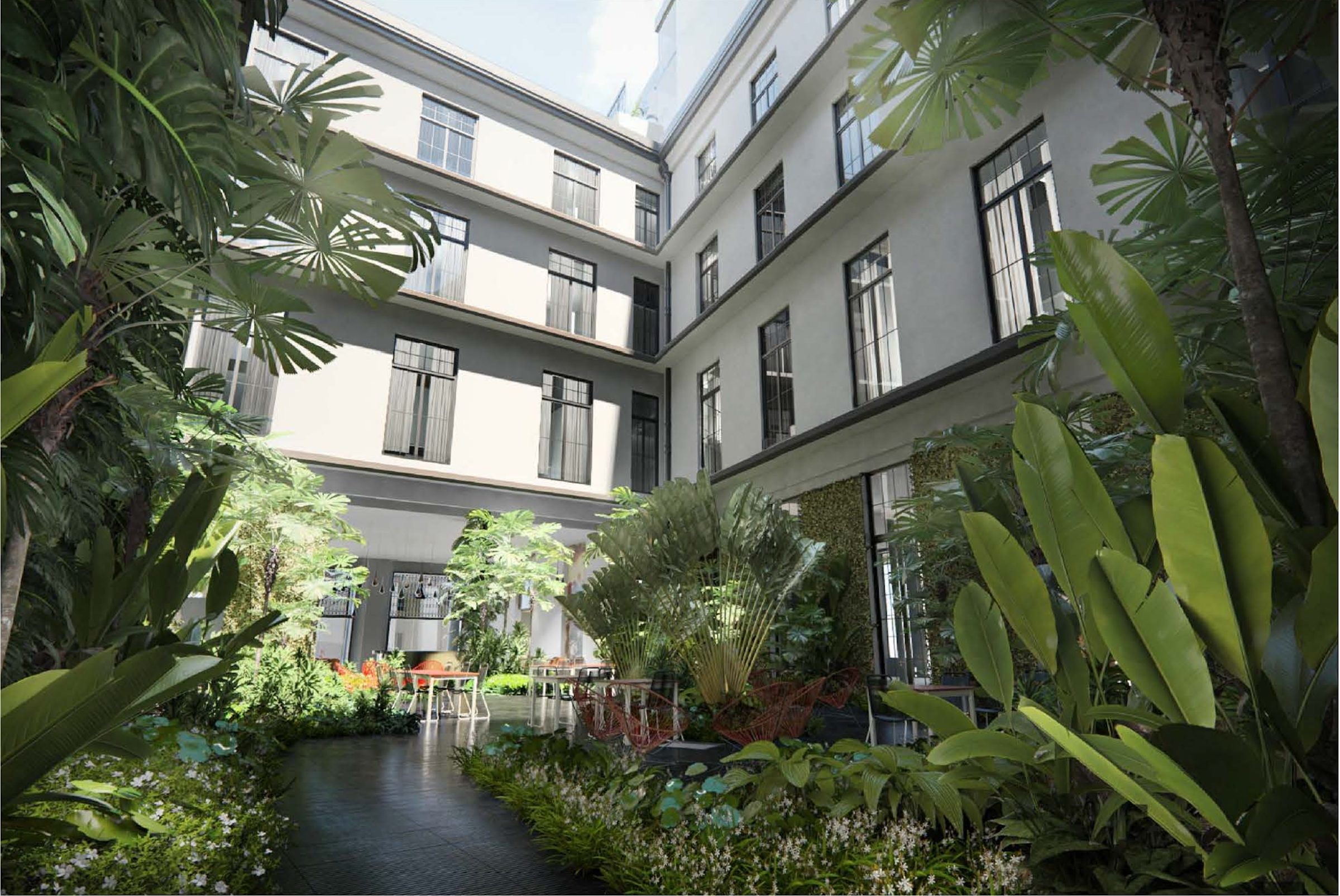 Hôtel Corona — le patio, puits de lumière