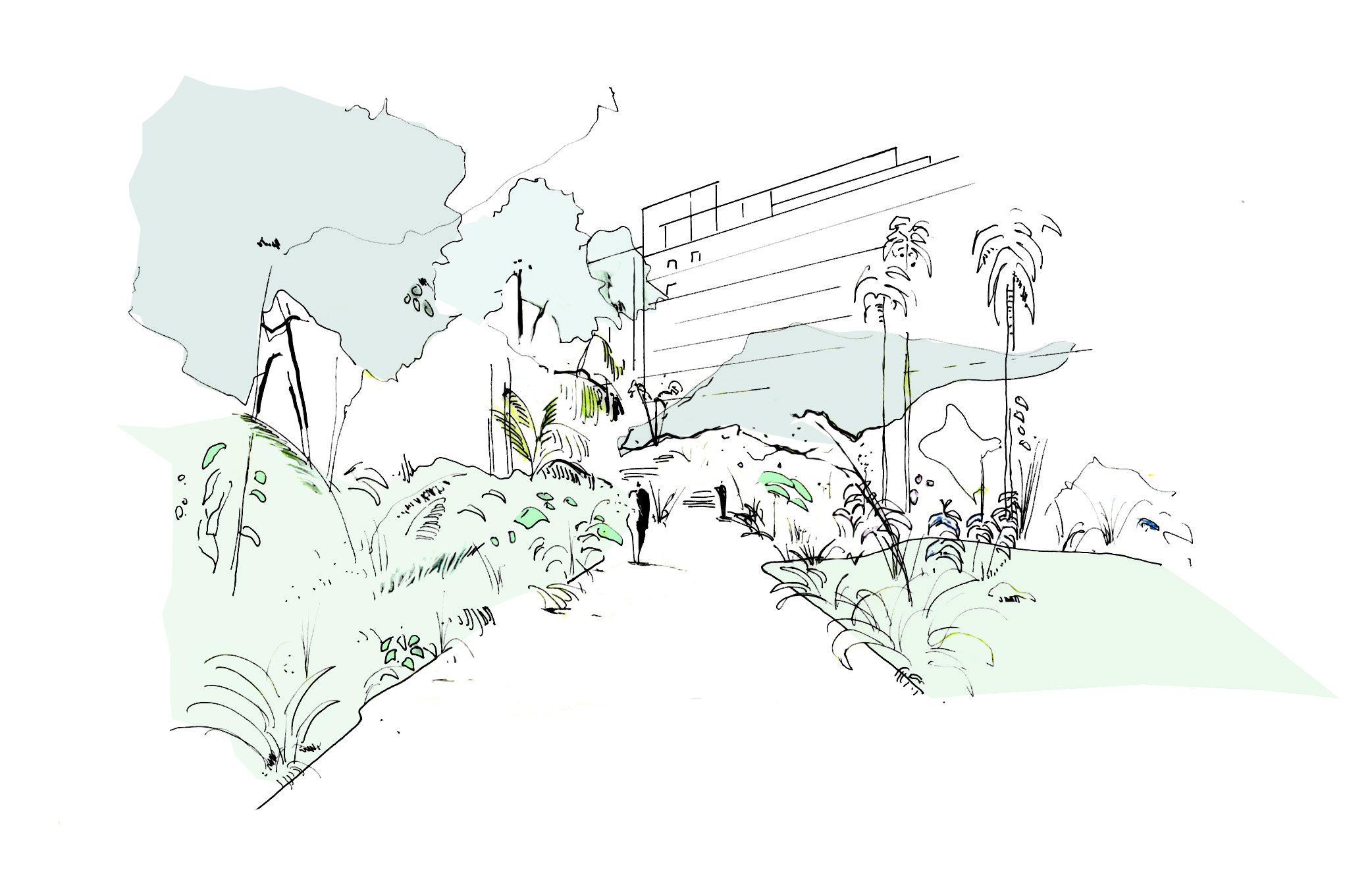 Melina International — vue depuis le jardin
